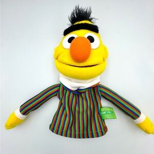 Sesame Street Bert Plush Hand Puppet Toy - Yellow and Multicolor